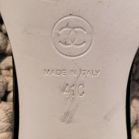 Price FIRM💯 CHANEL🖤SS19 Leather Slide Mules + PVC heel 39.5 - Picture 10 of 13